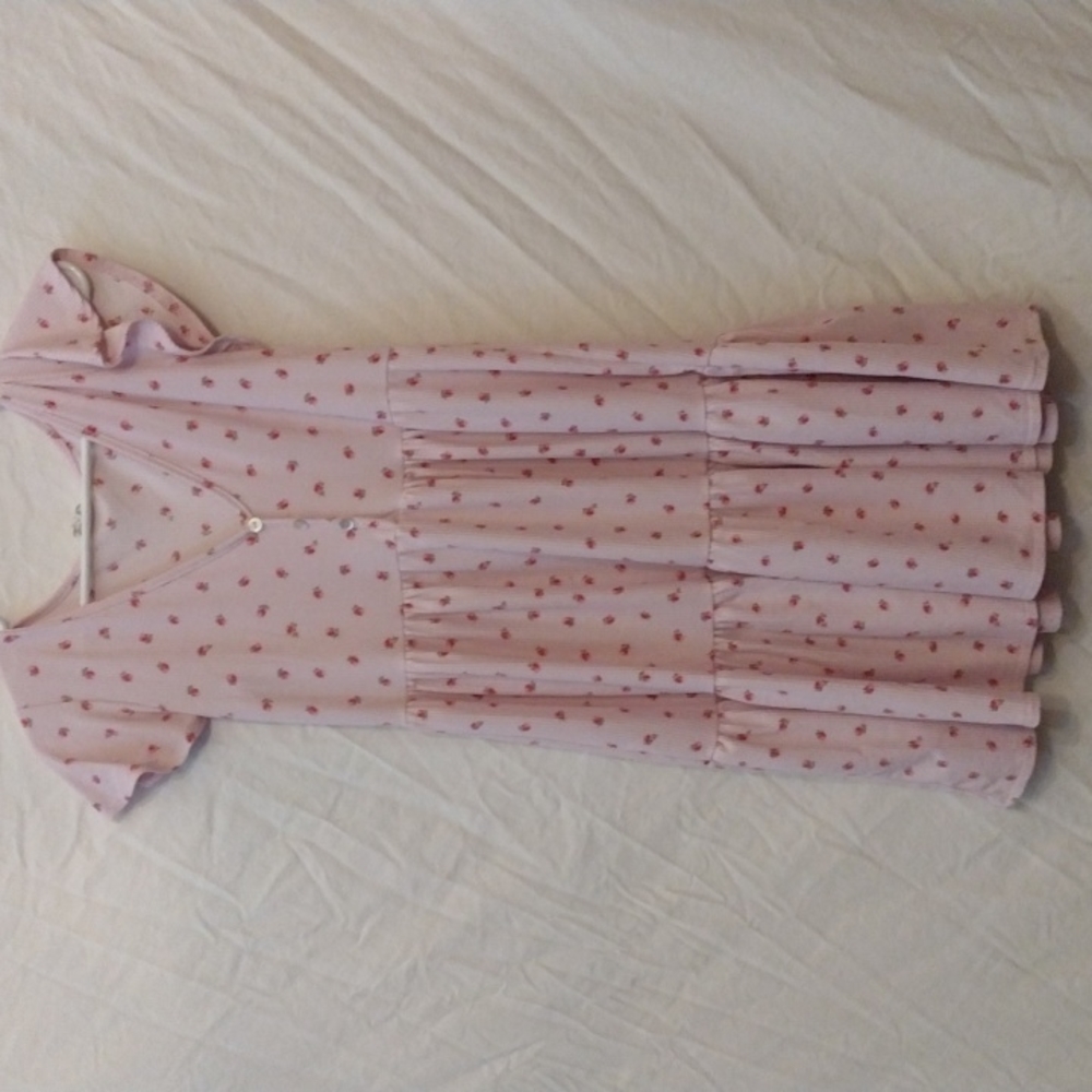 Size Large pink cottagecore dress flowers Women - Picture 2 of 9